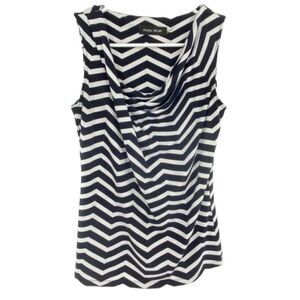 IVANKA TRUMP Chevron Print Sleeveless Blouse